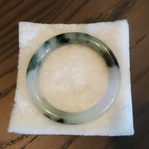 Green and White Jade Bracelet